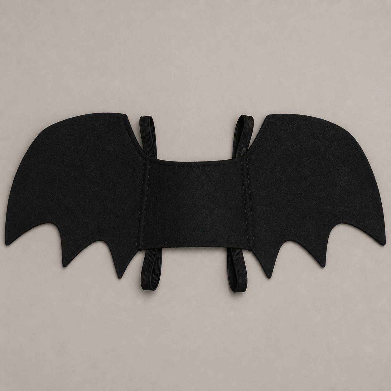 Vue à plat de la silhouette des ailes de chauve-souris noires et du panneau central