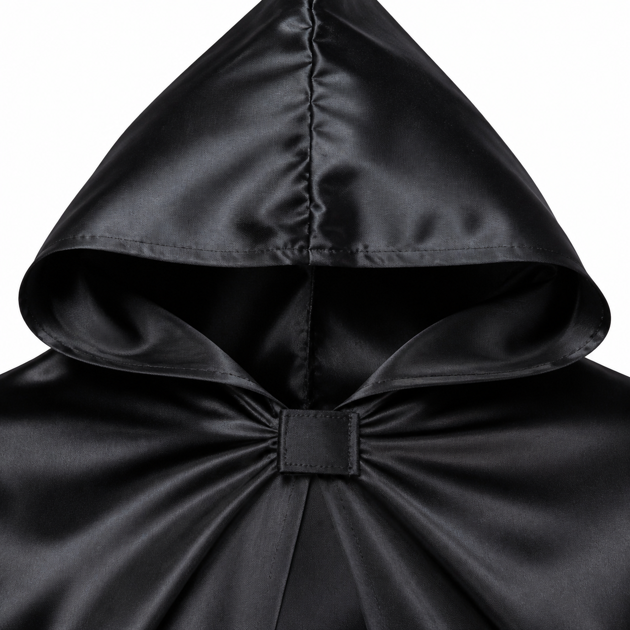 Détail de la fermeture noire au niveau du cou