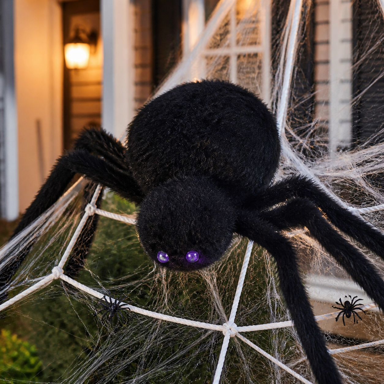 Customer-style inspiration showing the spider web kit in plush spider detail