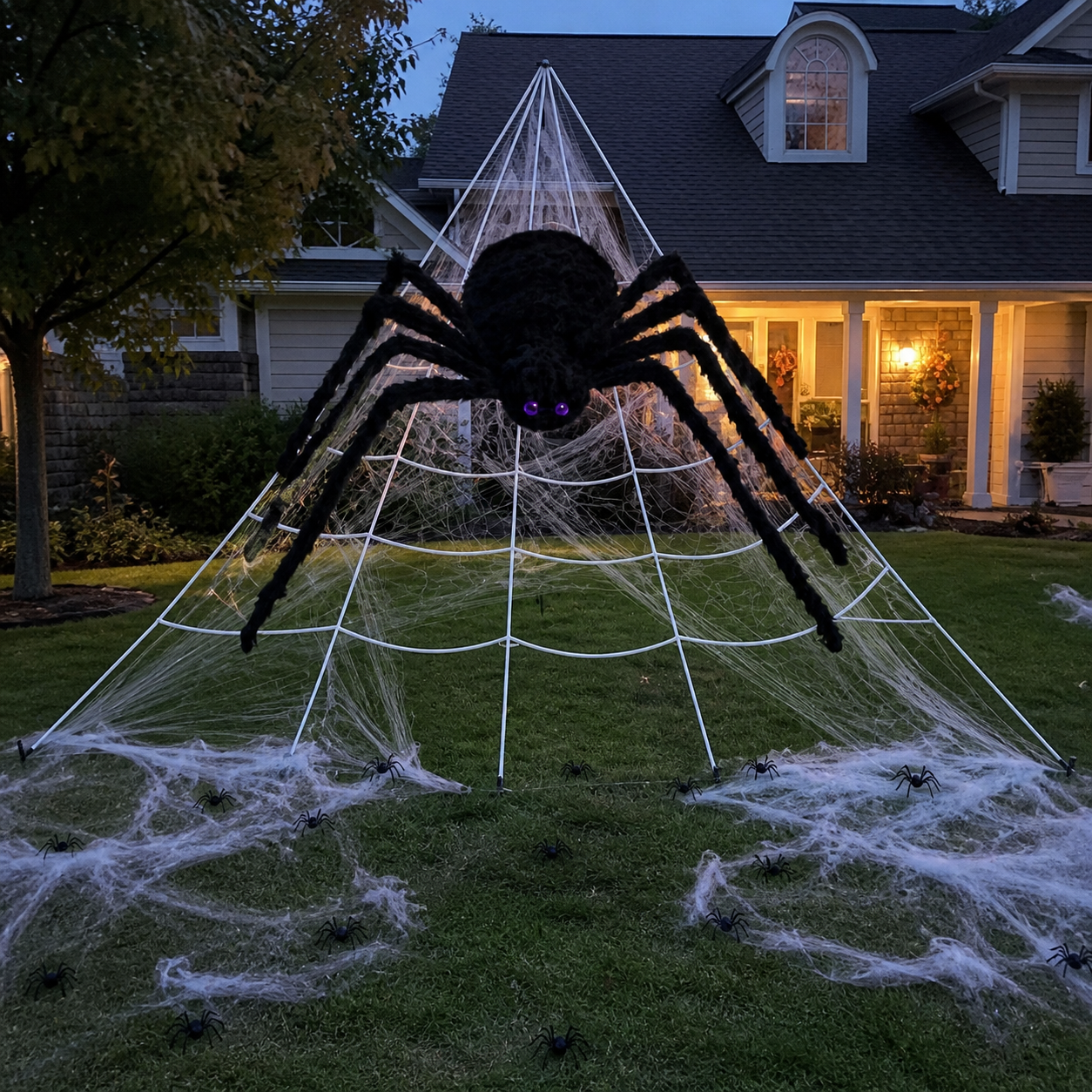 Customer-style inspiration showing the spider web kit in walkway view