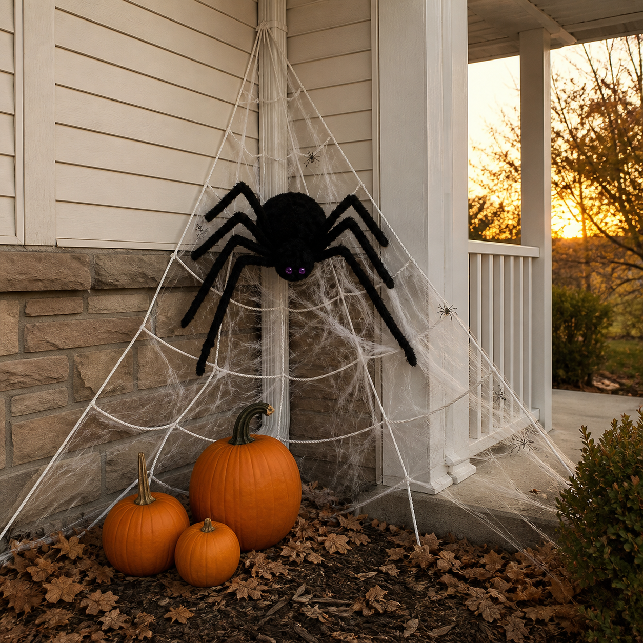 Customer-style inspiration showing the spider web kit in pumpkin pairing