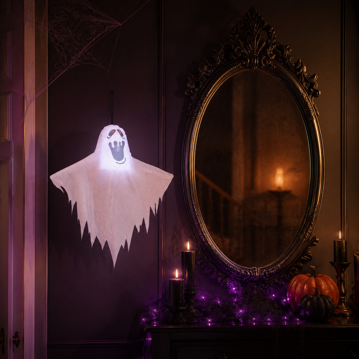 Mise en scène près d'un miroir