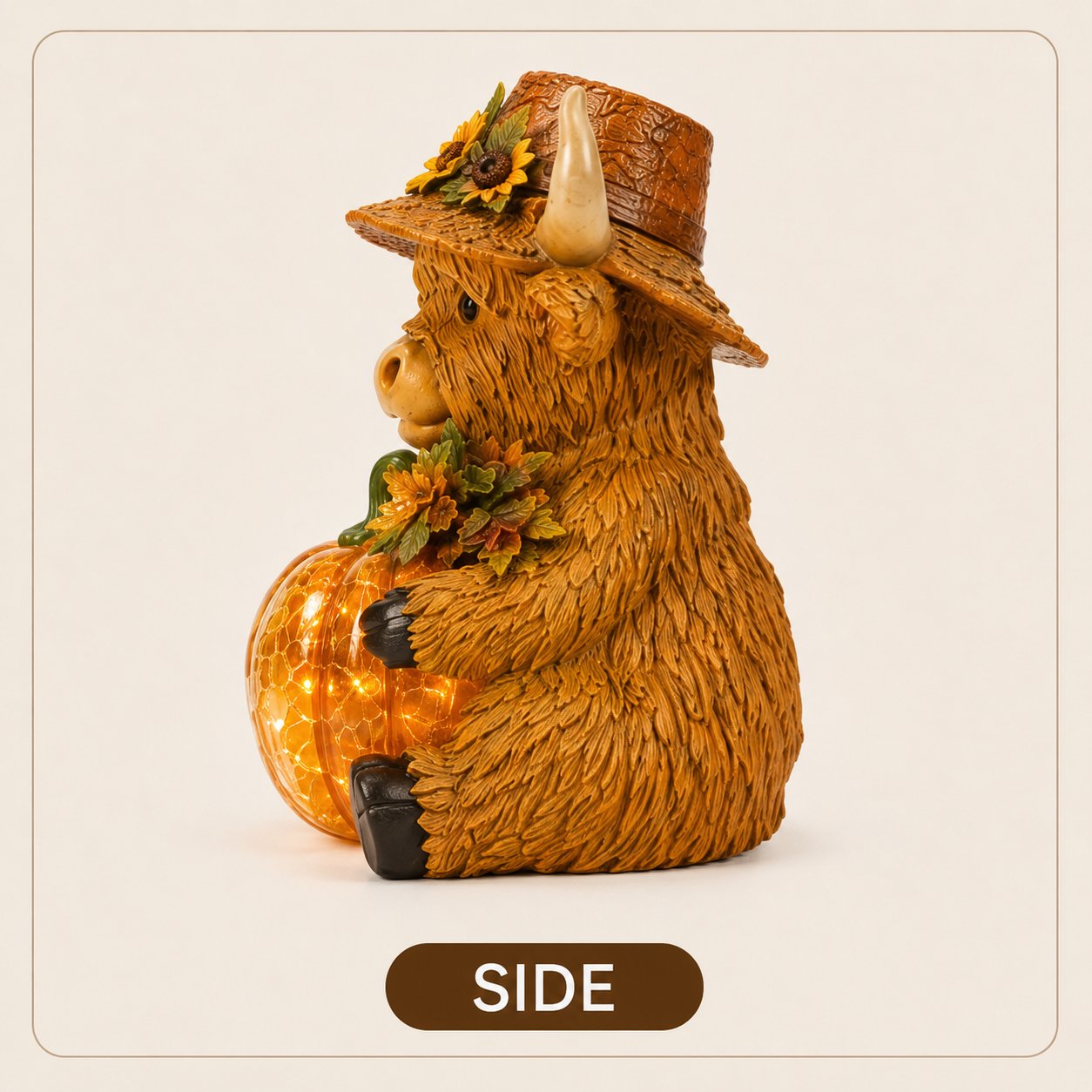 🎃🐮 Solar Highland Cow Pumpkin Light – Adorable Halloween Garden Decor with Magical Solar Glow