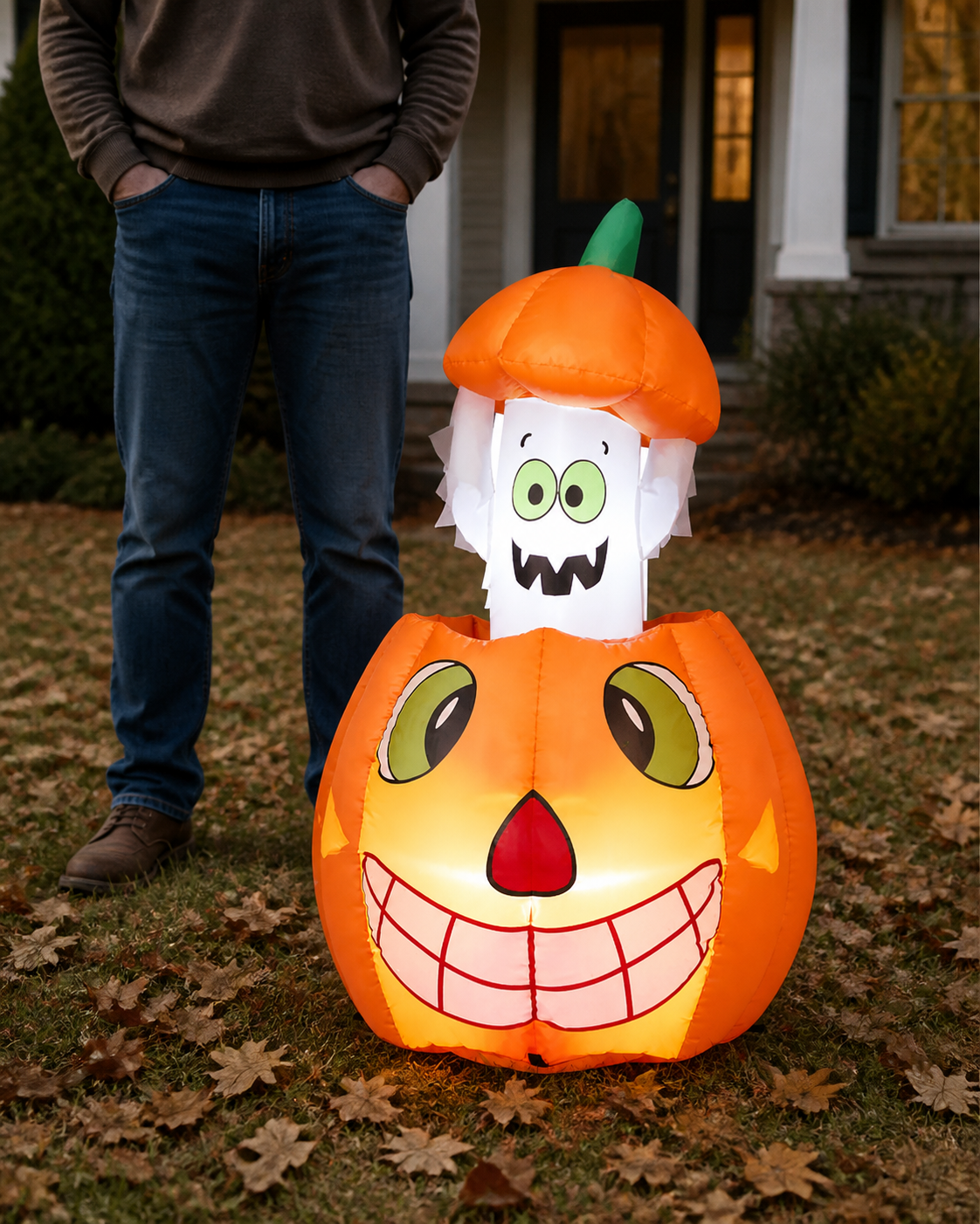 Pumpkin ghost inflatable styling concept in height reference