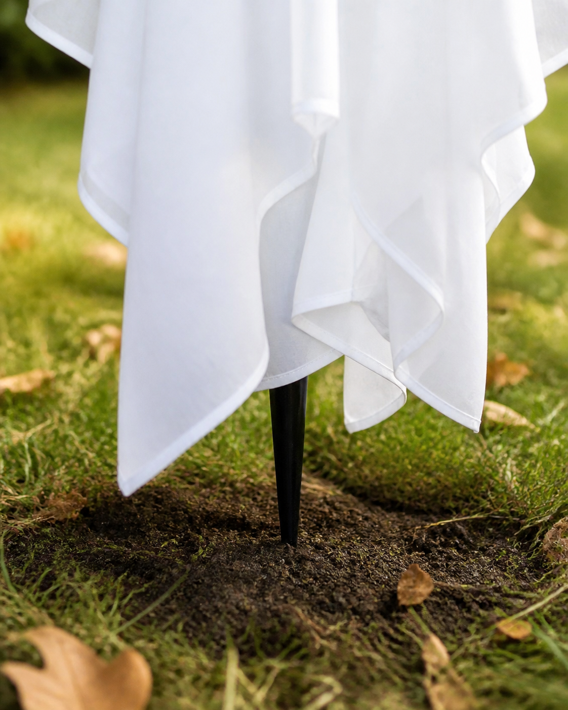Détail du piquet planté dans le sol