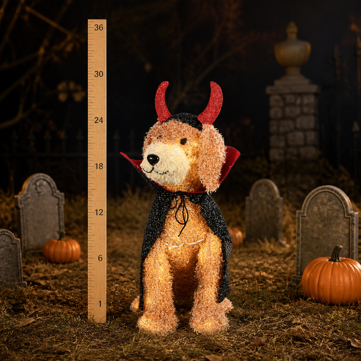🐾 Chien Doodle lumineux diabolique de 71 cm - pr&eacute;sentation 3