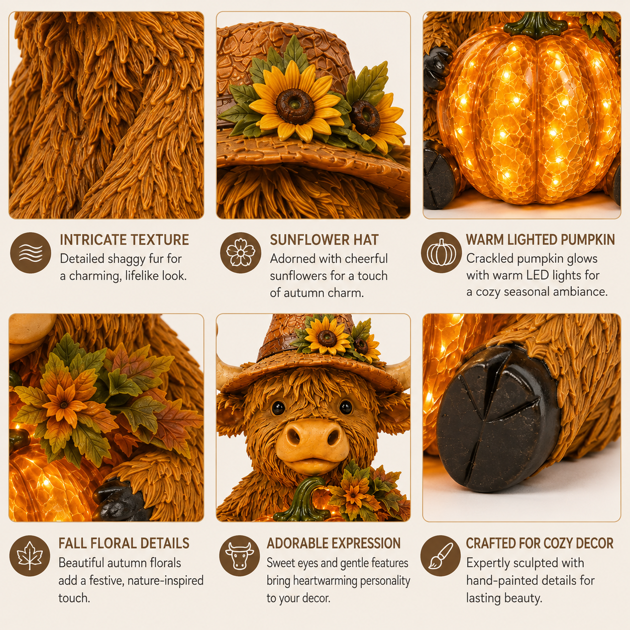 🎃🐮 Solar Highland Cow Pumpkin Light – Adorable Halloween Garden Decor with Magical Solar Glow