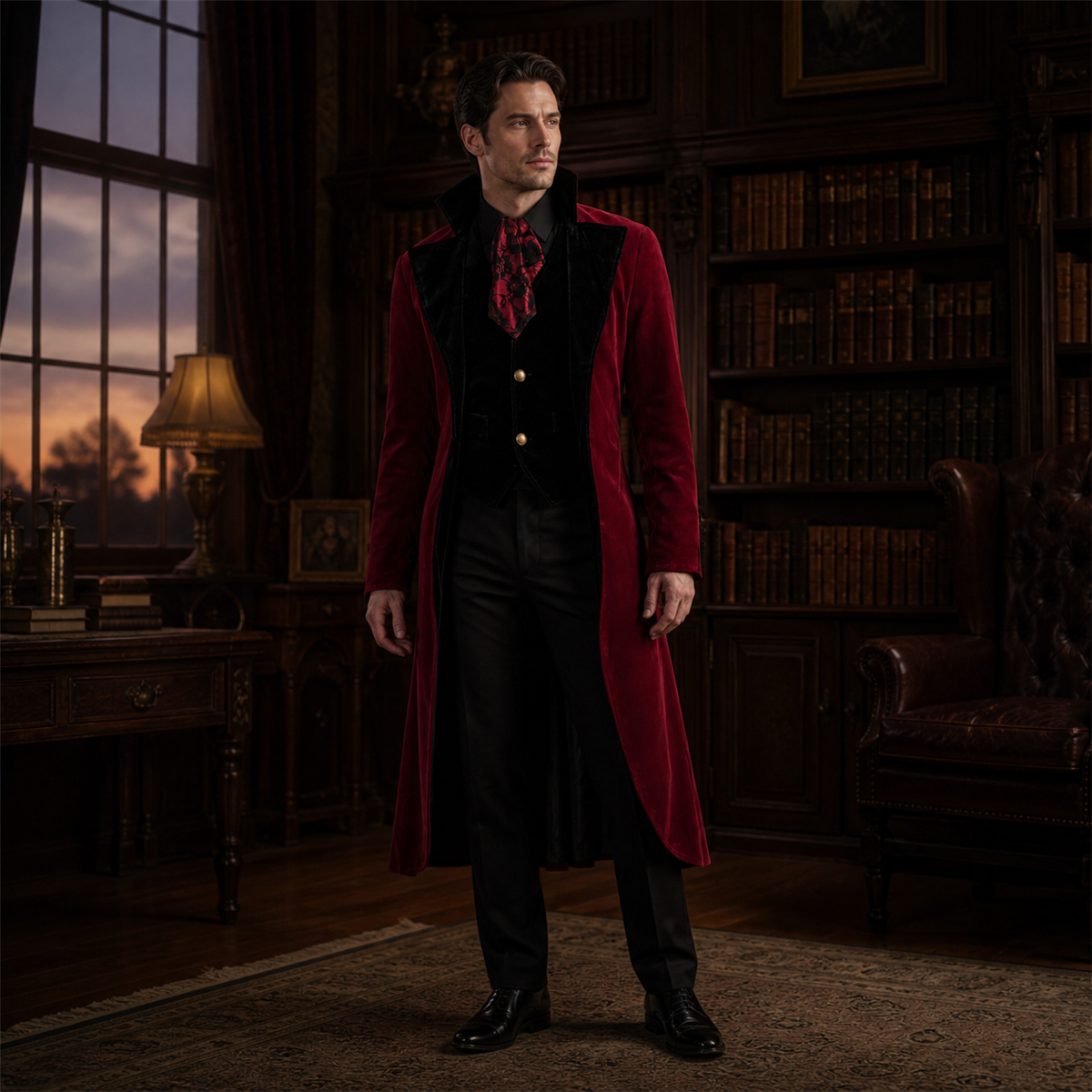✨ Élégance nocturne | Costume de vampire victorien pour homme - présentation 1