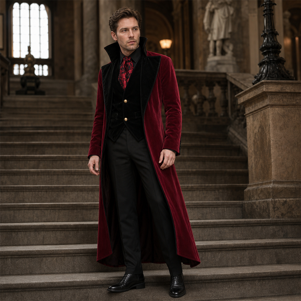 ✨ Élégance nocturne | Costume de vampire victorien pour homme - présentation 3