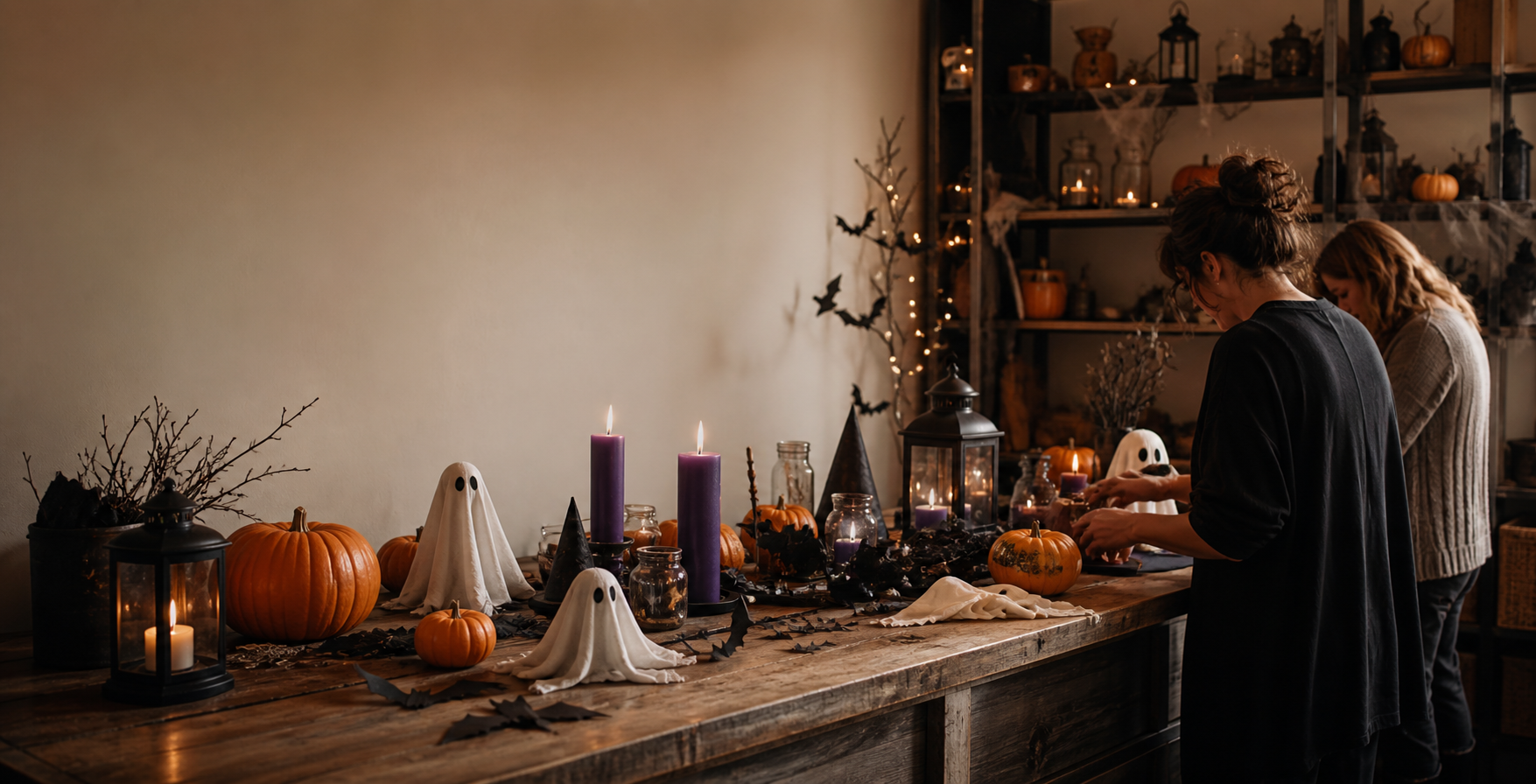 Hallownests Halloween decorating story scene