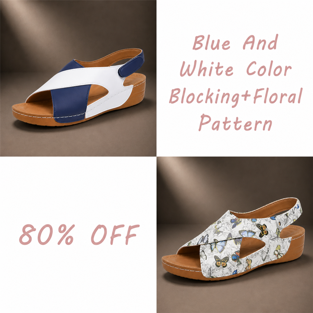 BUY 2 (Blue And White Color Blocking+Floral Pattern) 80% OFF
