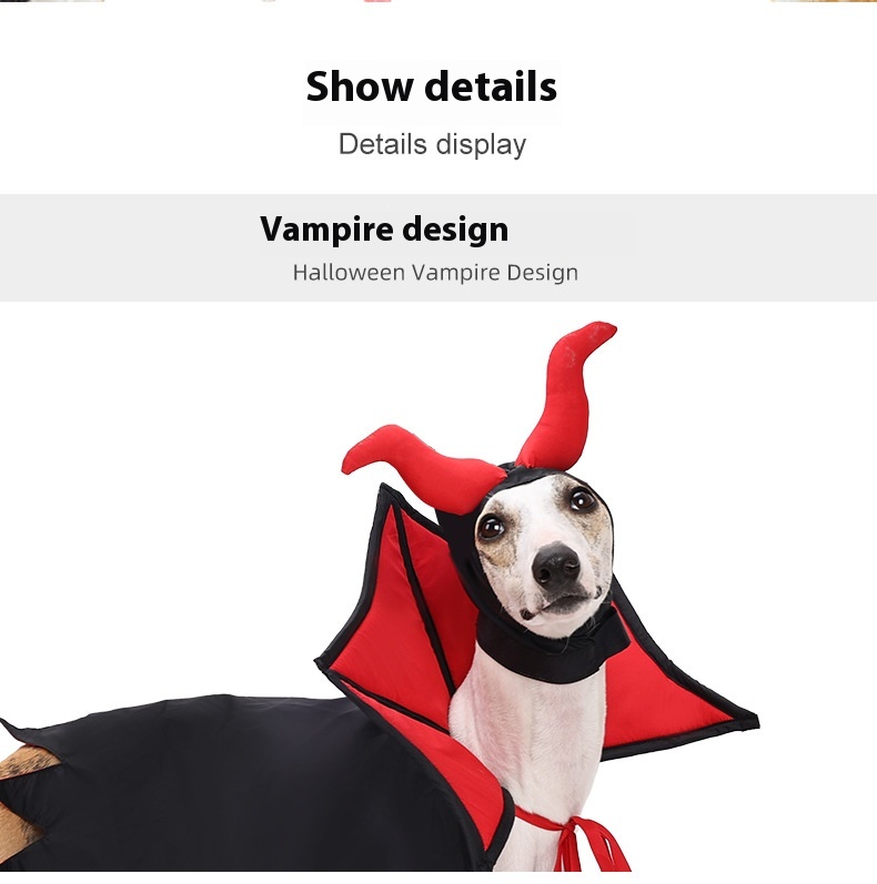 Pet vampire cloak and hat detail 3