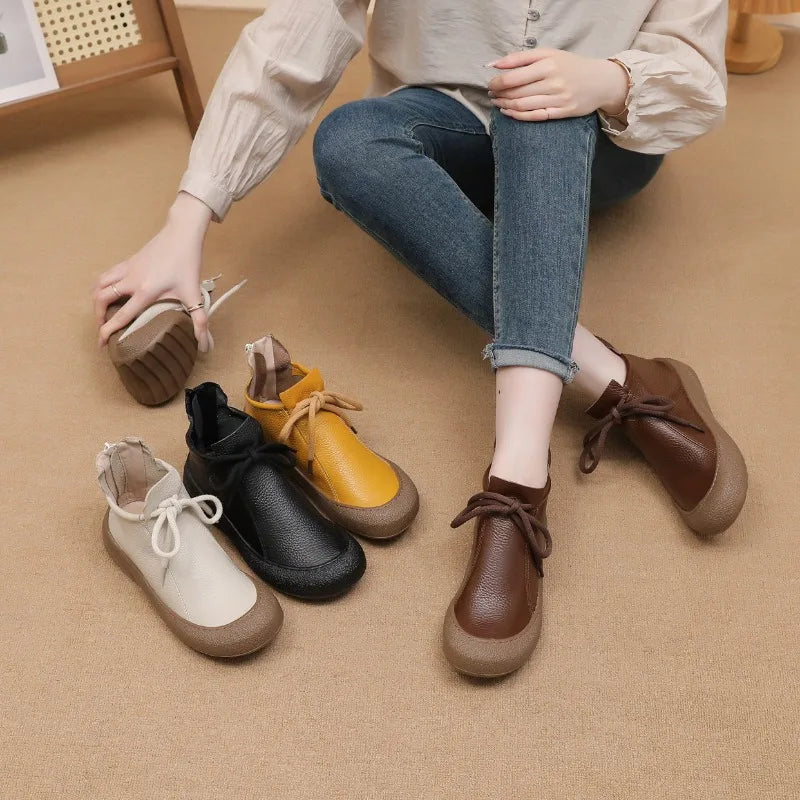 Women's Retro Lace-Front Ankle Boots view 5