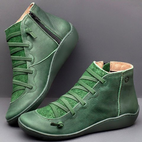Harper Strap-Front Side-Zip Ankle Boots view 5