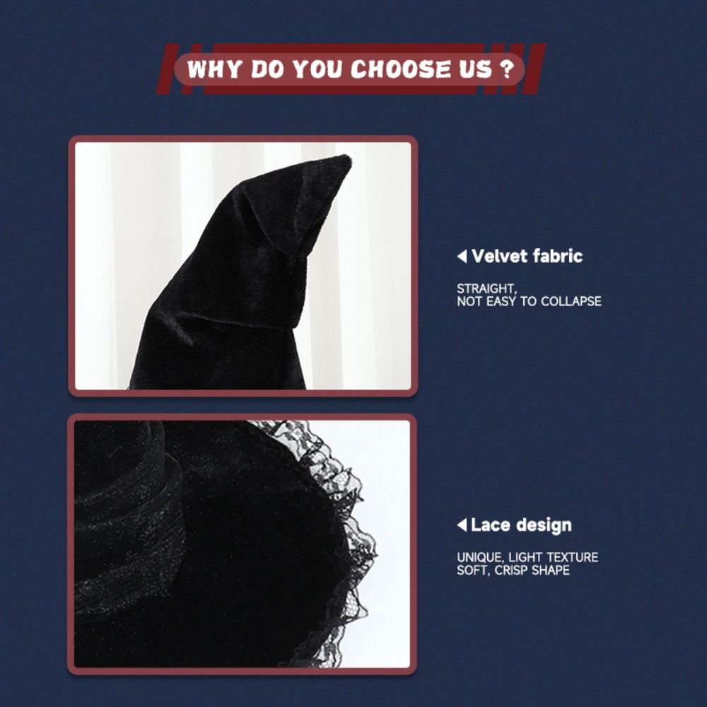 Baroque gothic witch hat detail 6