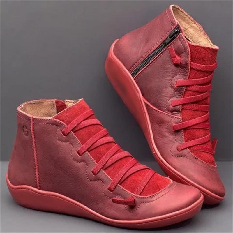 Harper Strap-Front Side-Zip Ankle Boots view 6