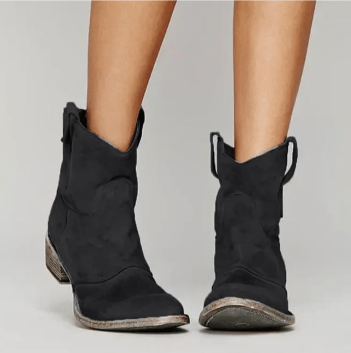 Model wearing Charlotte western ankle boots: Pink with a Playful Outfit