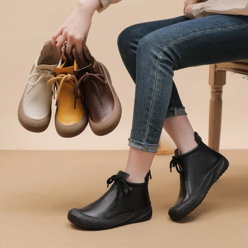 Women's Retro Lace-Front Ankle Boots view 4