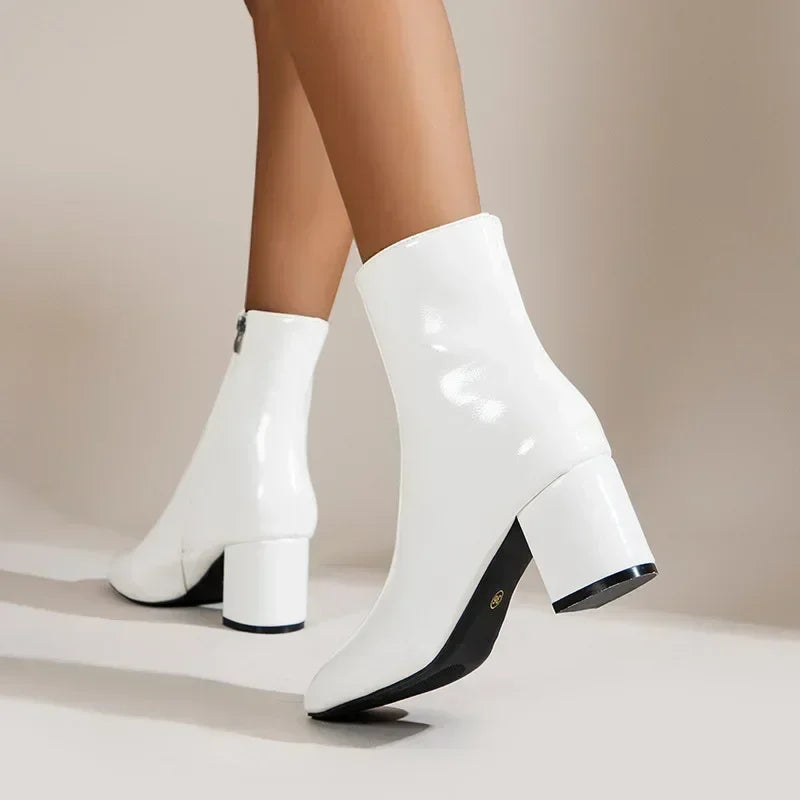 Women's Pointed-Toe Block-Heel Ankle Boots view 4