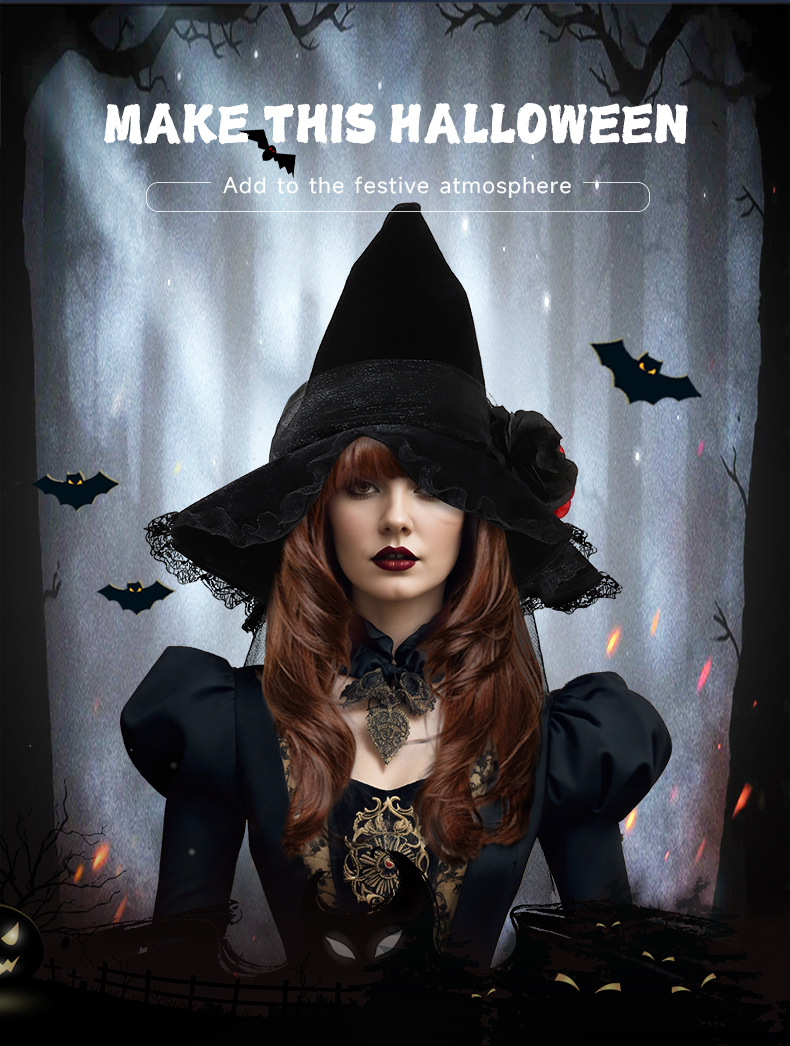 Baroque gothic witch hat detail 1