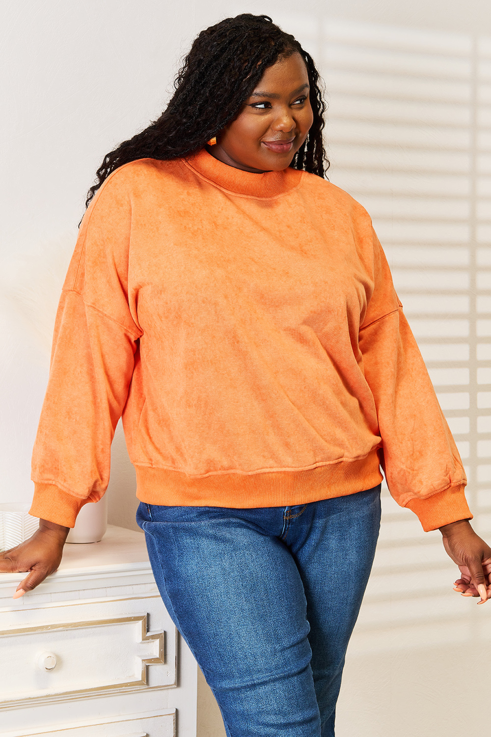 Pumpkin drop-shoulder sweatshirt 4