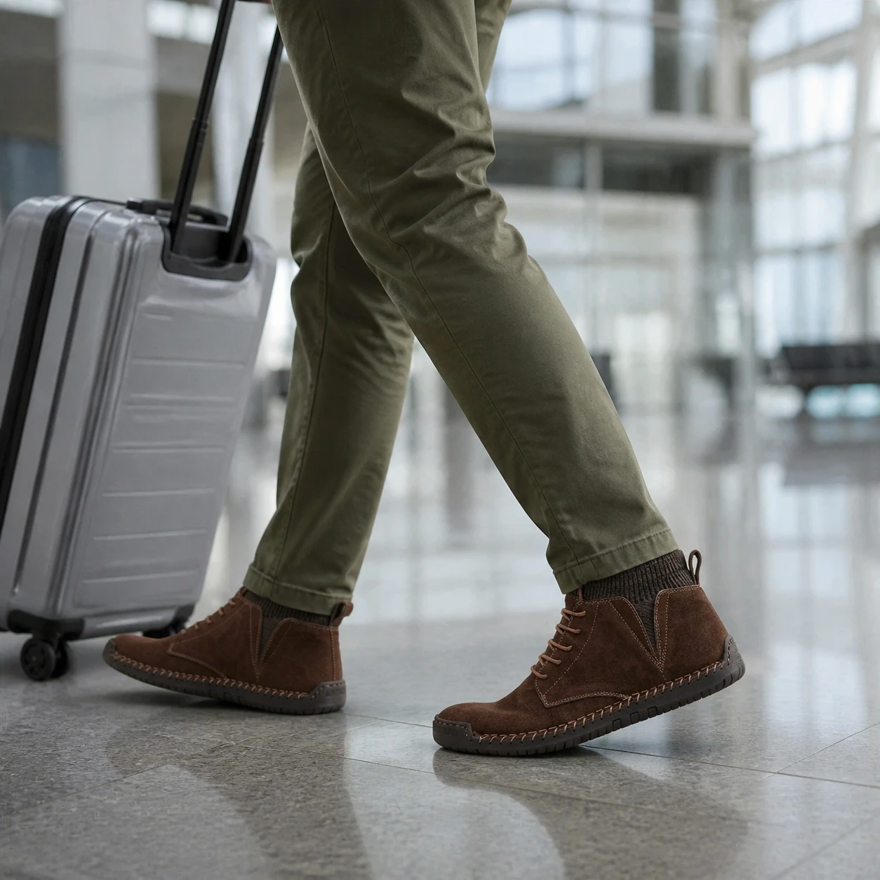 Kellan ankle boots styled for a travel day