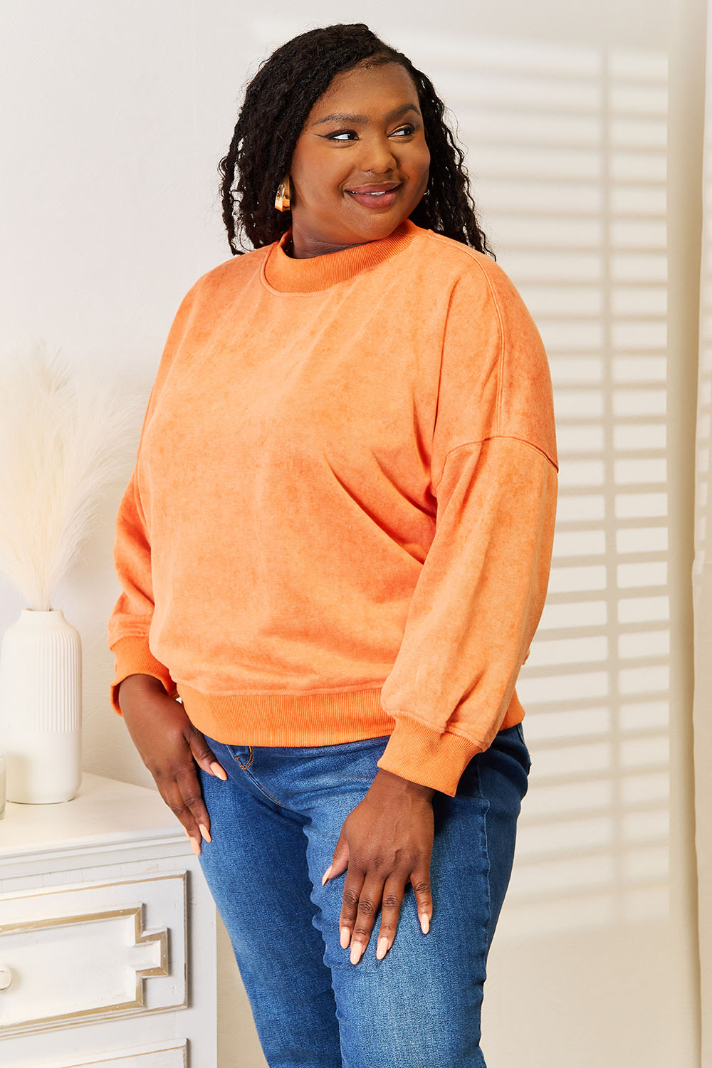 Pumpkin drop-shoulder sweatshirt 5