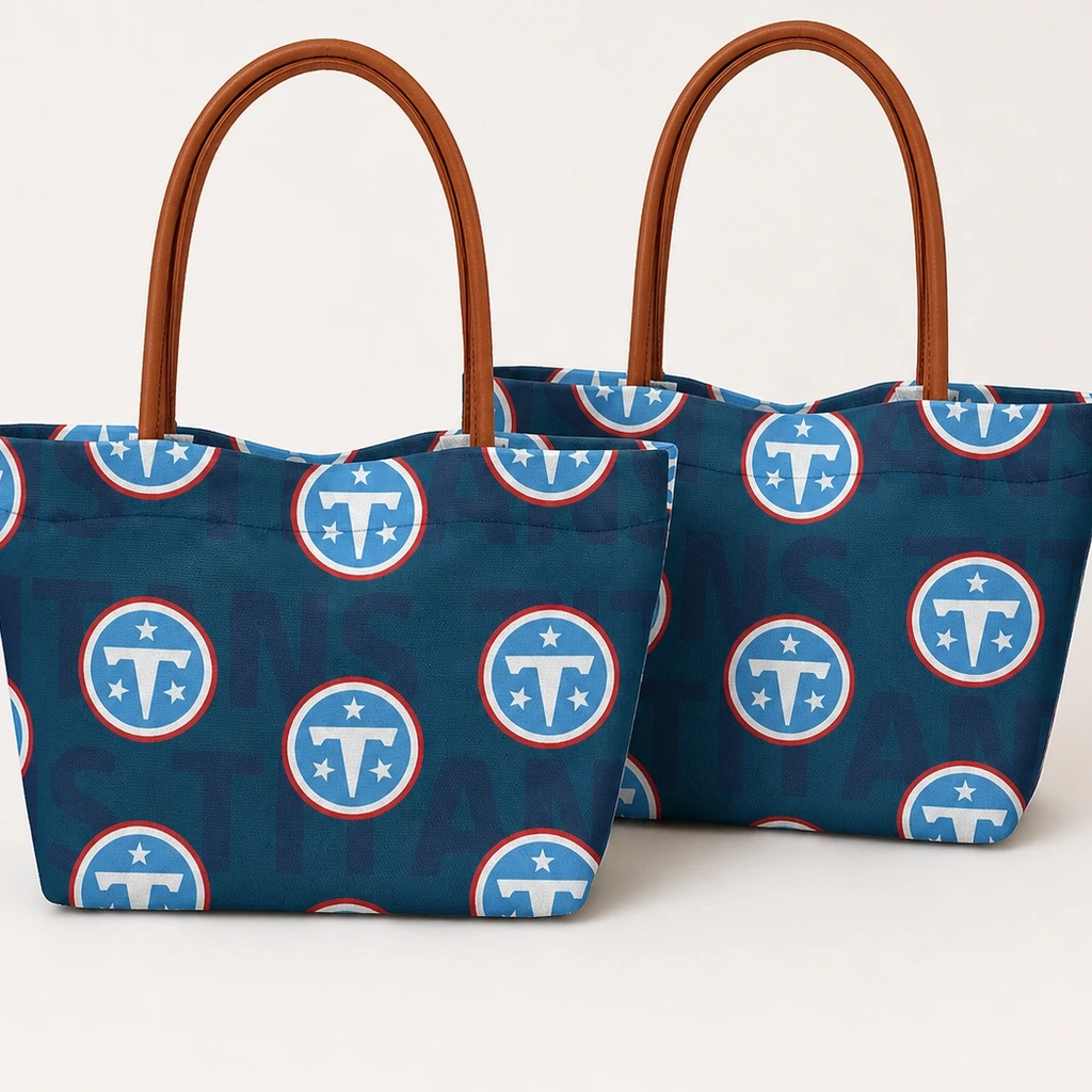 Close view of two matching tote bags
