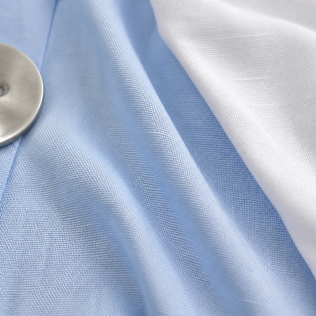 Close view of the blouse fabric weave