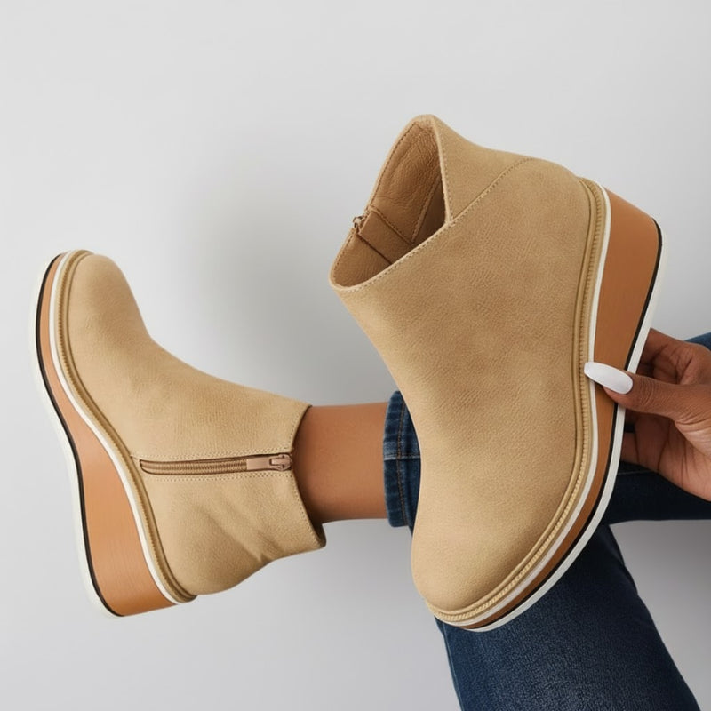 Women's Side-Zip Wedge Ankle Boots view 3