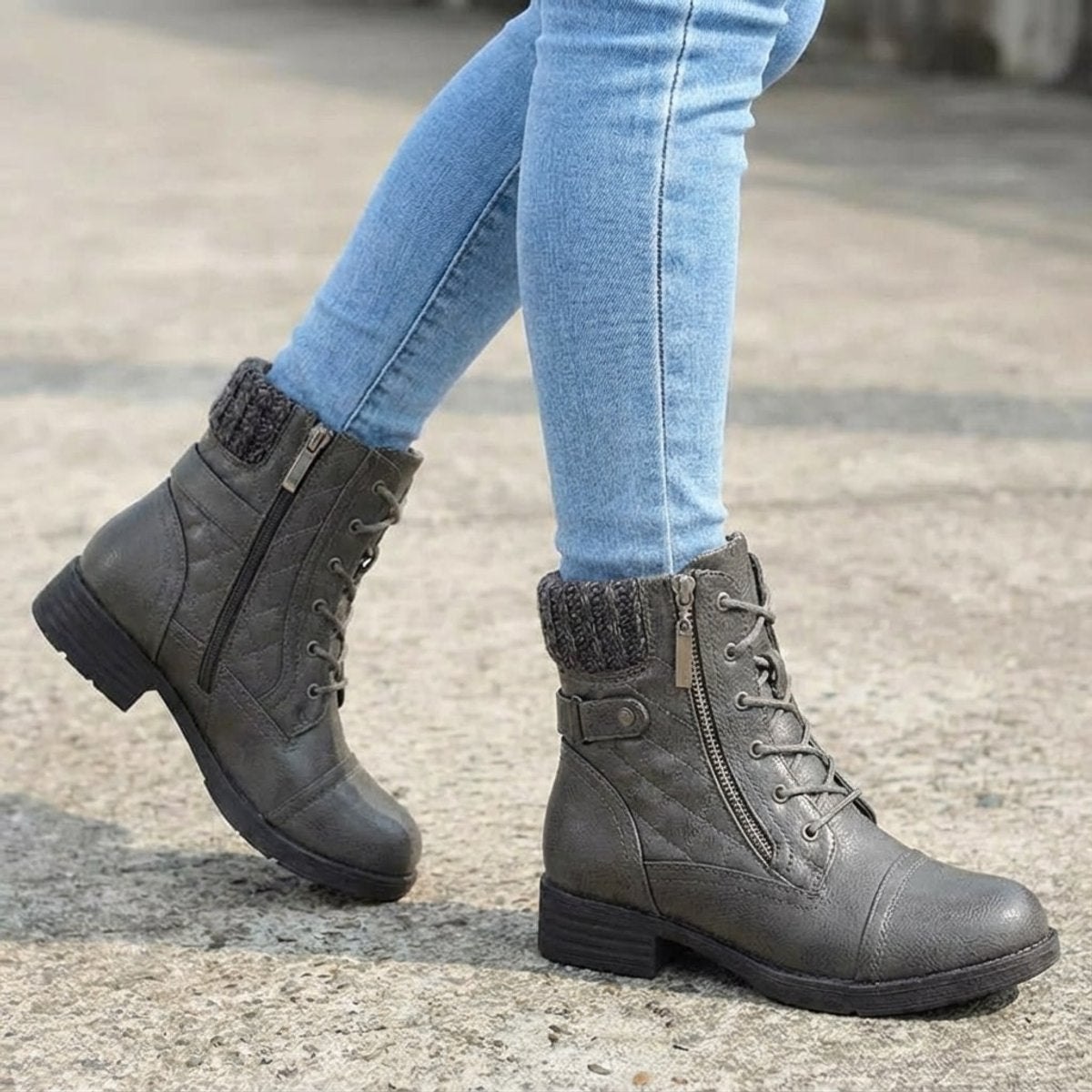 Laces meet a side zipper