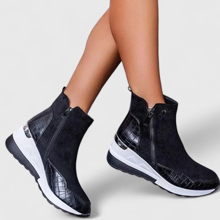 A closer look at classic black. On-foot product styling.