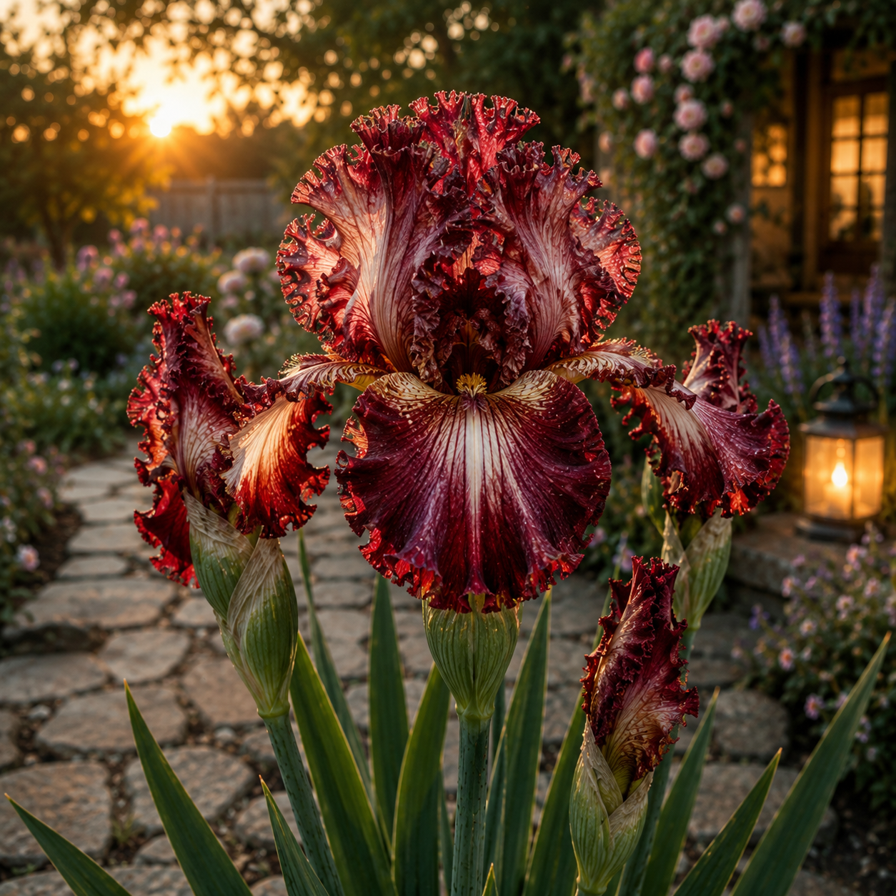 🤗🌼Velvet Ruffle Iris Bulbs – Luxurious Ruffled Blooms for an Unforgettable Garden🌱🦢