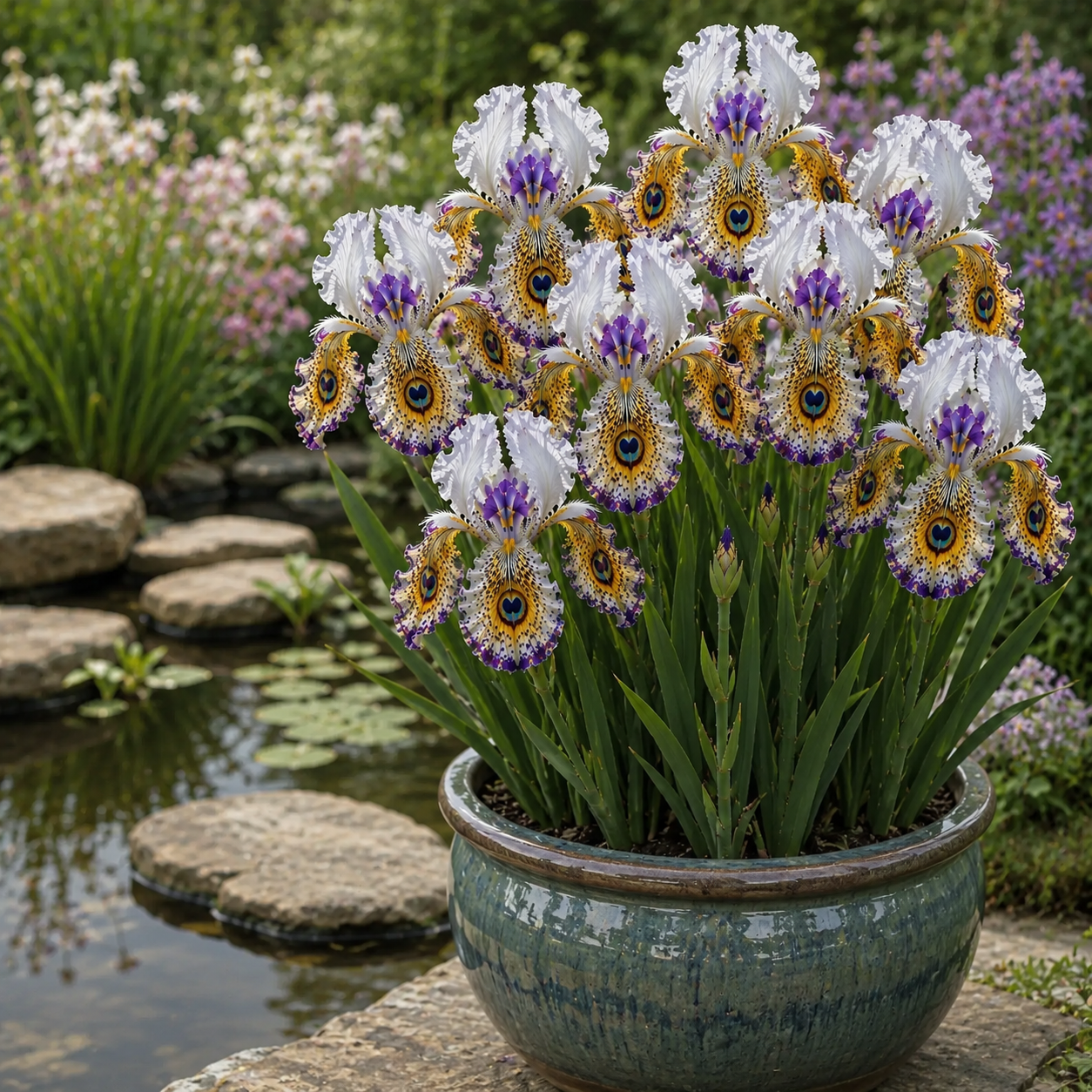 🦚 Peacock Eye Iris Bulb Series-#4 White Purple