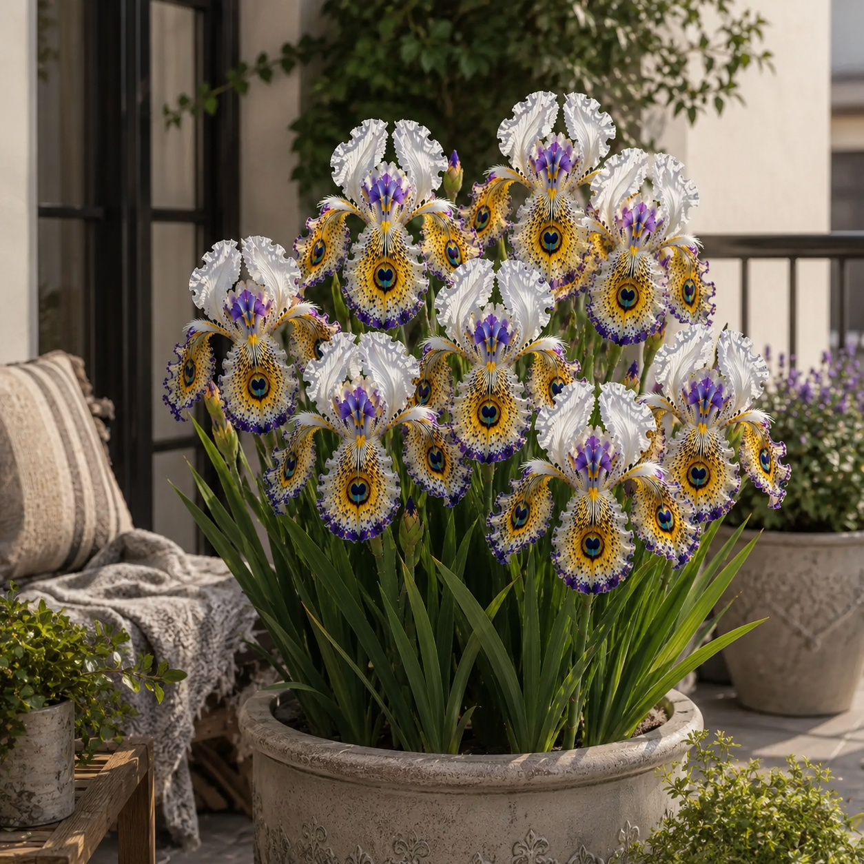 🦚 Peacock Eye Iris Bulb Series-#4 White Purple