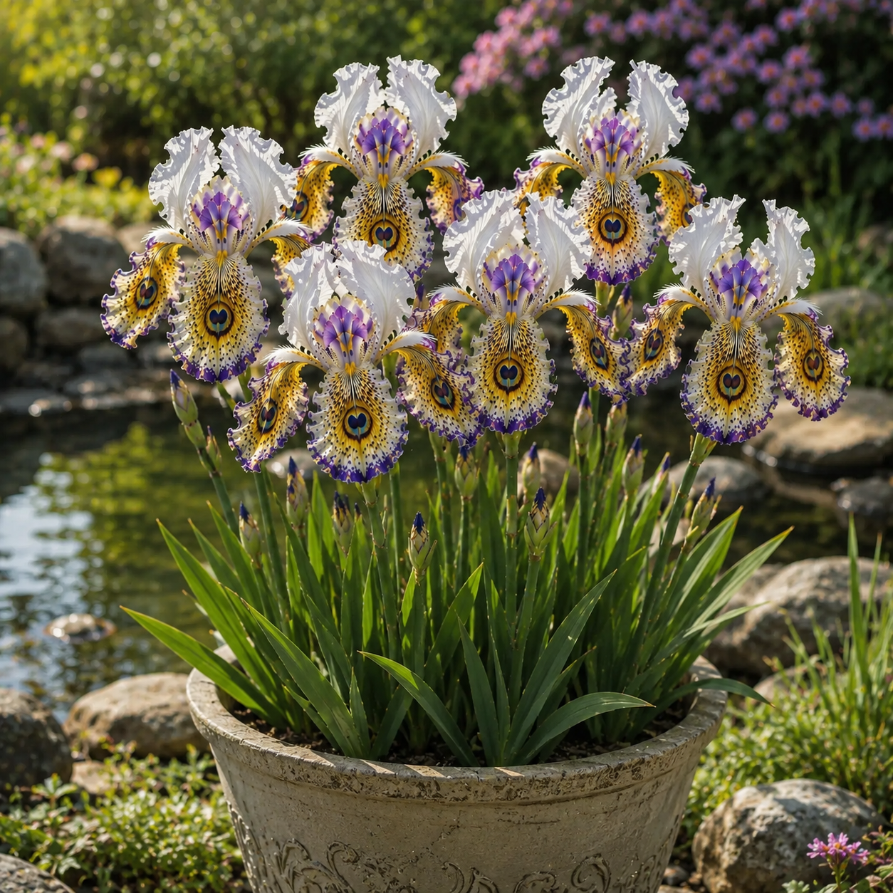 🦚 Peacock Eye Iris Bulb Series-#4 White Purple