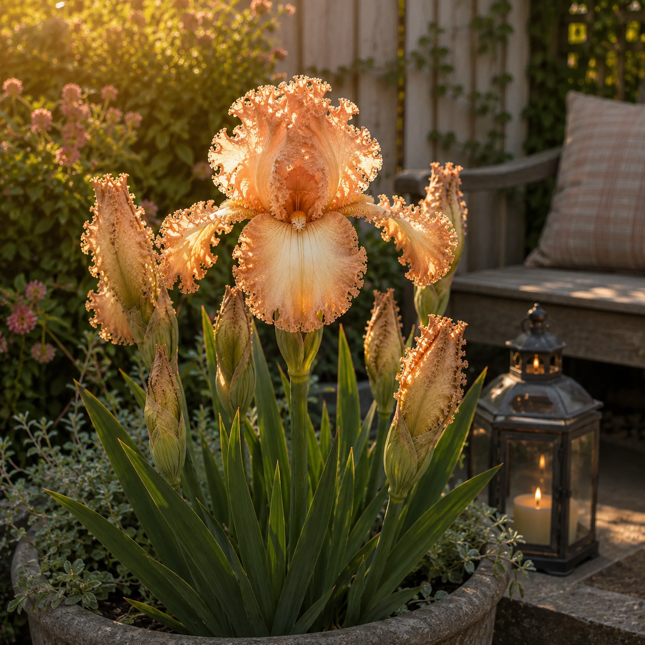 🌼Velvet Ruffle Iris Bulbs – #8 Peach