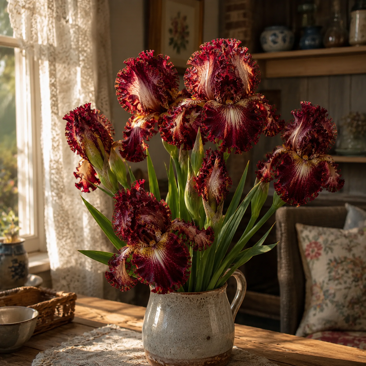 🌼Velvet Ruffle Iris Bulbs – #9 Red