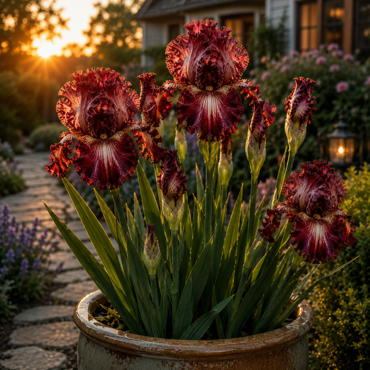 🌼Velvet Ruffle Iris Bulbs – #9 Red