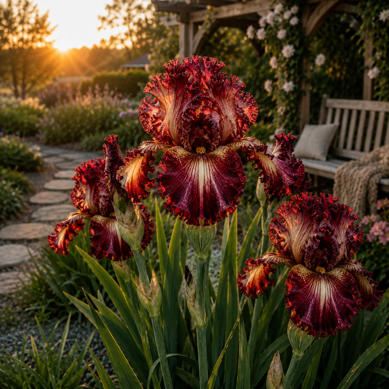 🌼Velvet Ruffle Iris Bulbs – #9 Red