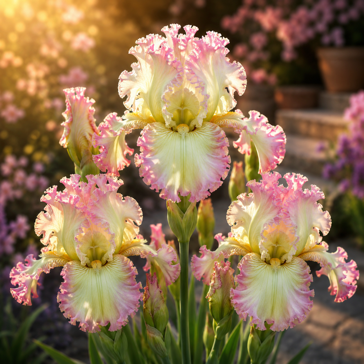 🌱Velvet Ruffle Iris Bulbs – 🦢Luxurious Ruffled Blooms for an Unforgettable Garden