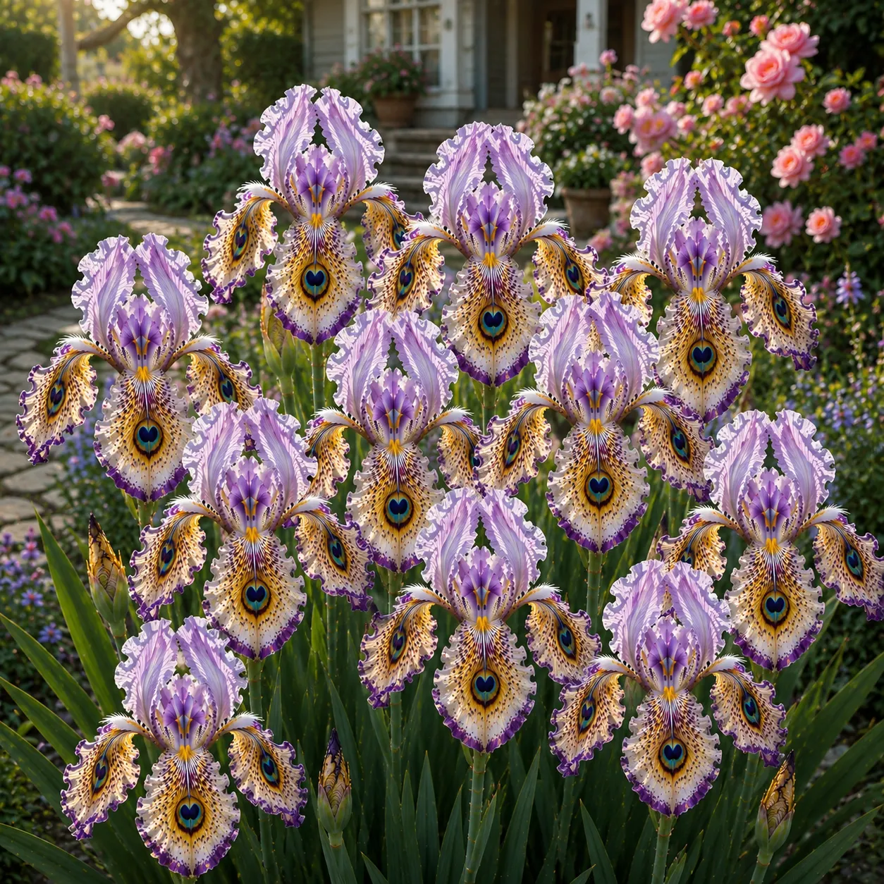 🦚 Peacock Eye Iris Bulbs — 🌸Blooms Everyone Stops to Admire