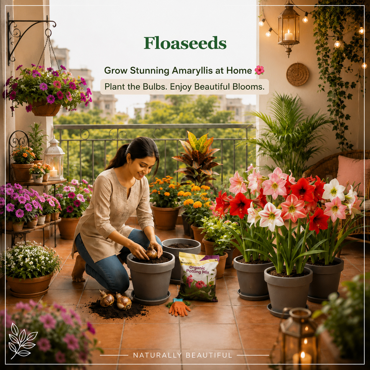 🦋Giant Double-Flowered Amaryllis(Hippeastrum)  Bulbs –🌺 The flowers are brilliant and long-lasting.