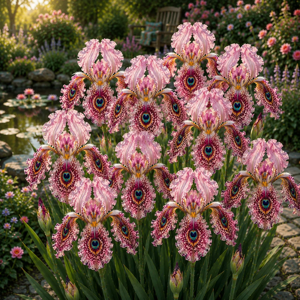 🦚 Peacock Eye Iris Bulbs — 🌸Blooms Everyone Stops to Admire