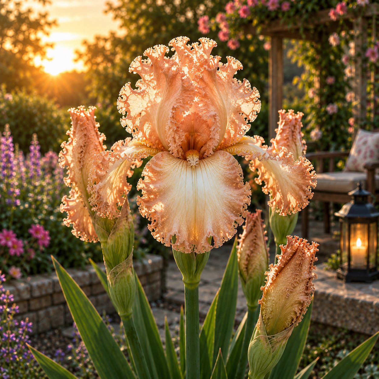 🤗🌼Velvet Ruffle Iris Bulbs – Luxurious Ruffled Blooms for an Unforgettable Garden🌱🦢