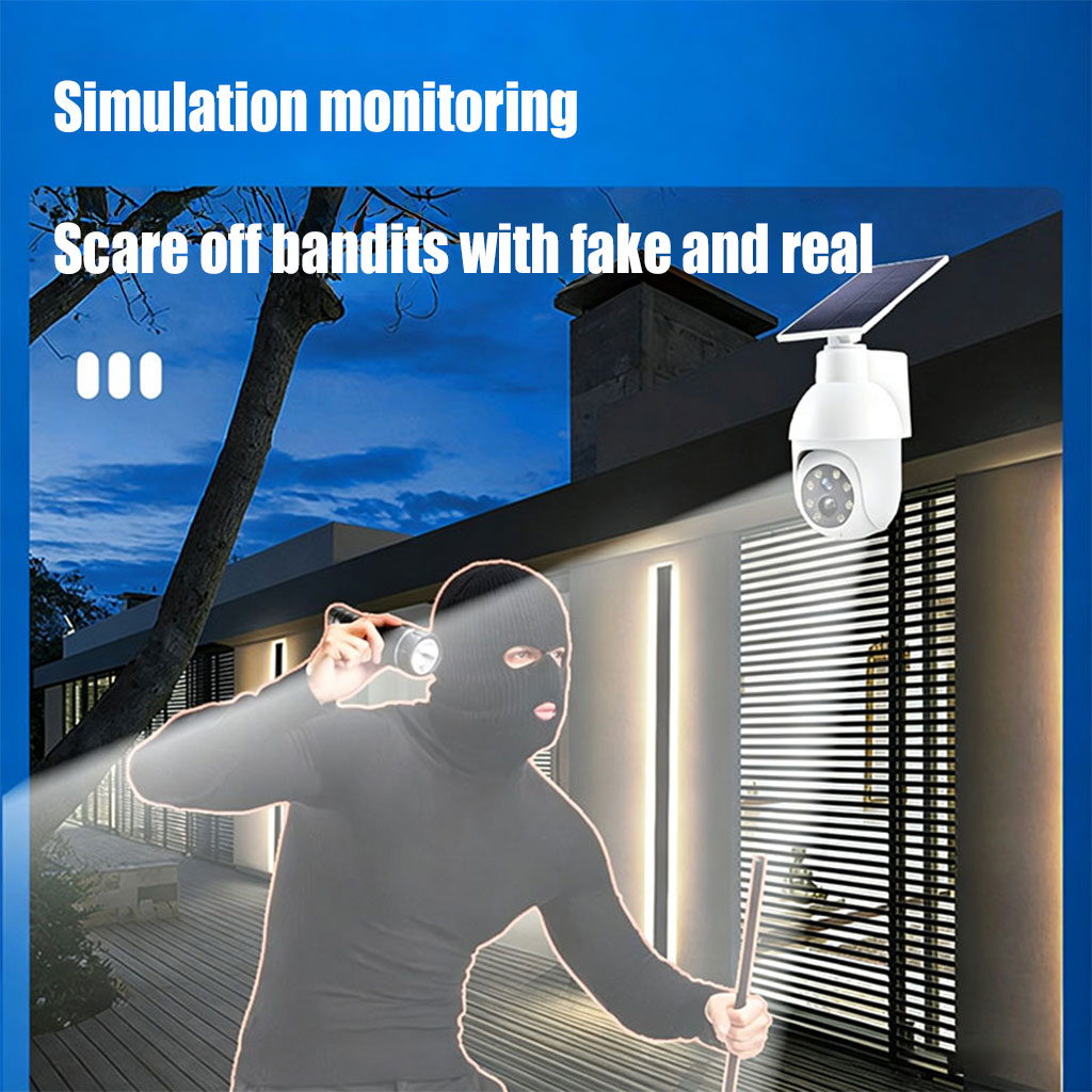 Solar Powered Outdoor Courtyard Lights, Intelligent Human Body Sensing Lighting, Simulation Monitoring Cameras, Street Lights