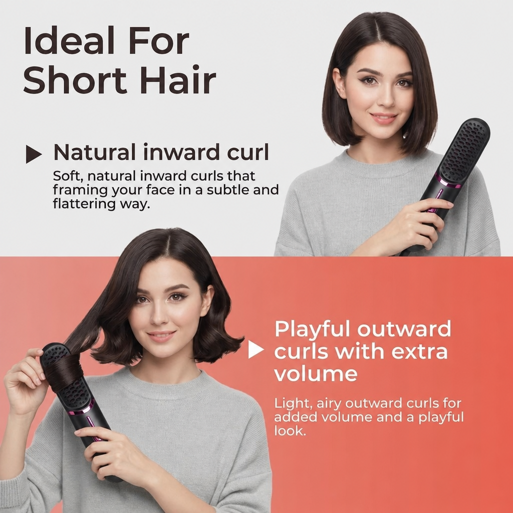 Cordless Straightening And Curling Comb—two-in-one