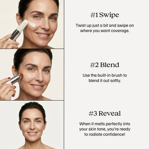 2-in-1 Color-changing Foundation Stick With Dual-ended Brush