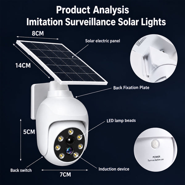 Solar Powered Outdoor Courtyard Lights, Intelligent Human Body Sensing Lighting, Simulation Monitoring Cameras, Street Lights