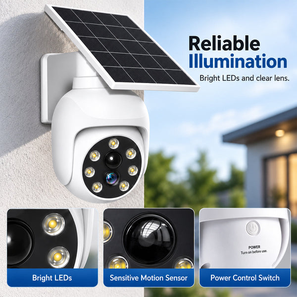 Solar Powered Outdoor Courtyard Lights, Intelligent Human Body Sensing Lighting, Simulation Monitoring Cameras, Street Lights
